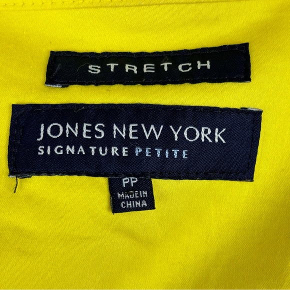 Jones New York Jacket Long Sleeve Stretch Lightweight Yellow Size X-Small Petite - Picture 7 of 13